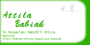 attila babiak business card